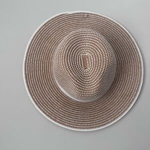 Elegant Tan and White Women's Sun Hat